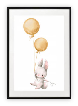 Plakat A4 21x30 cm  Królik złote baloniki WZORY - Printonia