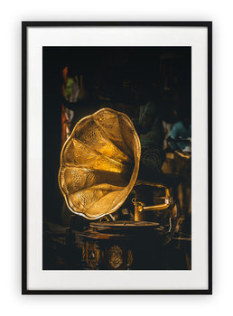 Plakat A4 21x30 cm  Stary złoty gramofon WZORY - Printonia
