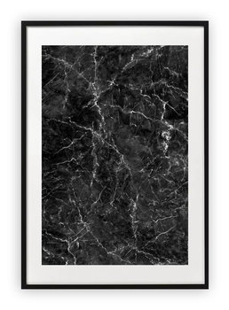 Plakat B2 50x70 cm Abstrakcja Marmur Czerń Biel WZORY - Printonia