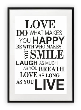 Plakat B2 50x70 cm Typografia LOVE  WZORY - Printonia