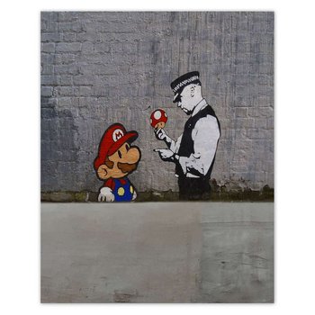 Plakat Banksy Grzybiarz Policja, 40x50 cm - ZeSmakiem