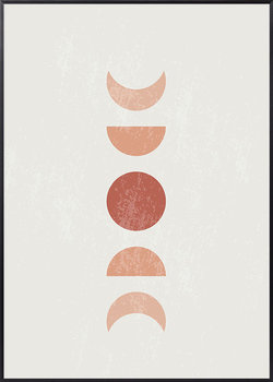 Plakat Boho Abstrakcja Fazy Księżyca - 21x30 cm (A4) - Posteracademy