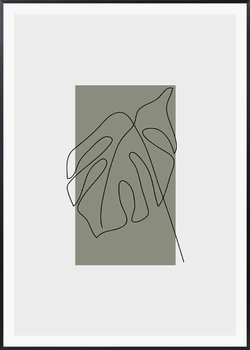 Plakat Botaniczny Line Art Zielony - 21x30 cm (A4) - Posteracademy
