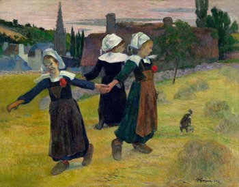 Plakat, Breton Girls Dancing, Pont-Aven, Paul Gauguin, 59,4x42 cm - Inny producent
