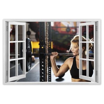 Plakat Ćwiczenie na siłowni, 90x60 cm - ZeSmakiem
