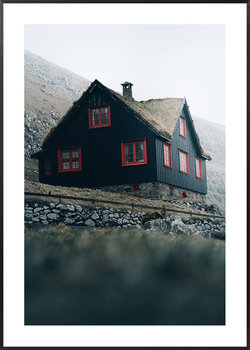 Plakat Czarny Dom z Drewna - 30x40 cm - Posteracademy