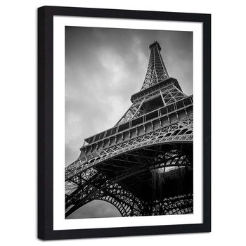 Plakat dekoracyjny w ramie czarnej FEEBY Wieża Eiffla Paryż Francja, 40x50 cm - Feeby