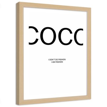 Plakat dekoracyjny w ramie naturalnej FEEBY COCO moda, 40x60 cm - Feeby
