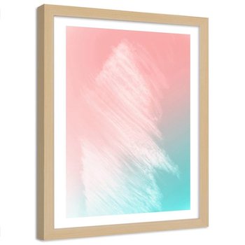 Plakat dekoracyjny w ramie naturalnej FEEBY Kolorowa abstrakcja, 20x30 cm - Feeby