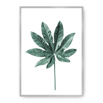Plakat DEKORIA Leaf  Emerald Green, 70x100 cm, srebrna ramka - Dekoria