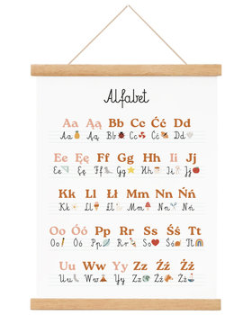 Plakat dla dziewczynki Alfabet Montessori A4 21x30 cm / Joachimki - Joachimki
