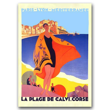 Plakat do pokoju Południowa Francja Korsyka A3 - Vintageposteria