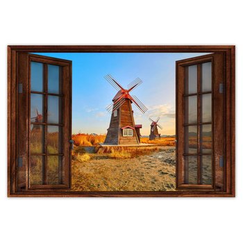 Plakat Drewniany Wiatrak Pejzaże, 90x60 cm - ZeSmakiem