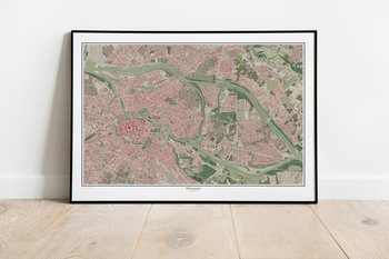 Plakat dzisiejszy Wrocław, plan miasta, mapa ścienna w stylu vintage 61x91 cm / DodoPrint - DodoPrint