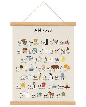 Plakat edukacyjny dla dzieci Alfabet Literki Vintage 40x50 cm / Joachimki - Joachimki