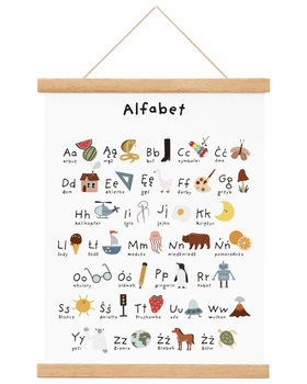 Plakat edukacyjny dla dzieci Alfabet Literki Vintage 40x50 cm / Joachimki - Joachimki