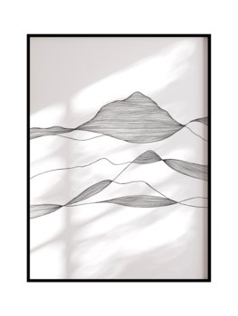 Plakat Fale i góry rozmiar 50x70cm w ramie czarnej aluminiowej / POSTERILLA.PL - POSTERILLA.PL