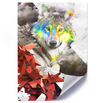 Plakat FEEBY Abstrakcja geometryczna wilk, 50x70 cm - Feeby