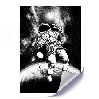 Plakat FEEBY Czarno, biały kosmonauta, 40x60 cm - Feeby