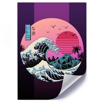Plakat FEEBY Fala tsunami anime, 40x60 cm - Feeby