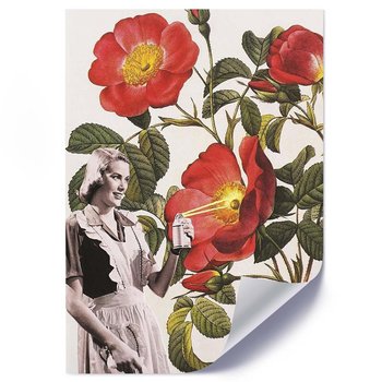 Plakat FEEBY Kobieta i kwiaty abstrakcja, 50x70 cm - Feeby