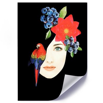 Plakat FEEBY Kolaż kobieta z Arą, 50x70 cm - Feeby