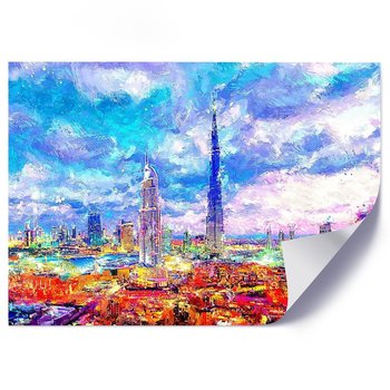 Plakat FEEBY Kolorowy Dubaj, 70x50 cm - Feeby