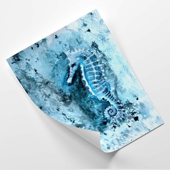 Plakat FEEBY Konik morski jak malowany, niebieski - Marta Horodniczy 60x80 - Feeby