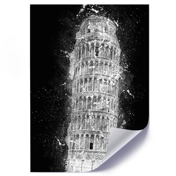 Plakat FEEBY Krzywa Wieża w Pizie nocą, 50x70 cm - Feeby