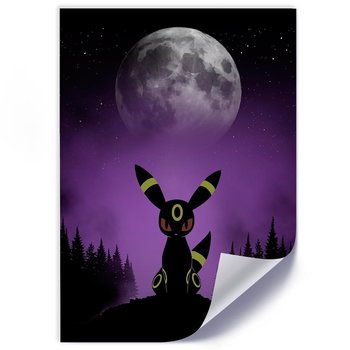 Plakat FEEBY Pokemon przy świetle księżyca, 50x70 cm - Feeby