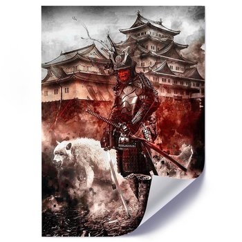 Plakat FEEBY Samuraj i biały wilk, 70x100 cm - Feeby