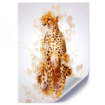 Plakat FEEBY Siedzący gepard, 70x100 cm - Feeby
