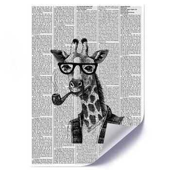 Plakat FEEBY Żyrafa z fajką i w okularach, 30x40 cm - Feeby