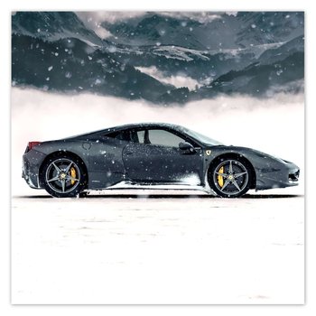 Plakat Ferrari w zimowej aurze, 70x70 cm - ZeSmakiem