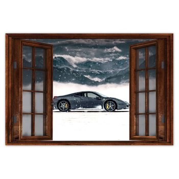 Plakat Ferrari w zimowej aurze, 90x60 cm - ZeSmakiem