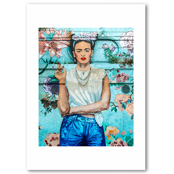 Plakat Frida Kahlo W Jeansach  - Graffiti 50X70 - DEKORAMA