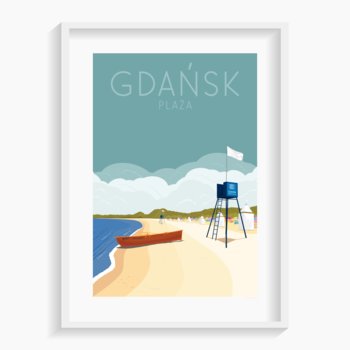 Plakat Gdańsk Plaża A3 29,7x42 cm - A. W. WIĘCKIEWICZ