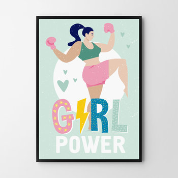 Plakat HOG STUDIO Girl power mięta, 40x50 cm - Hog Studio