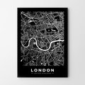 Plakat HOG STUDIO Londyn mapa black, A4, 21x29,7 cm - Hog Studio