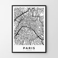 Plakat HOG STUDIO Paryż-mapa,, B2, 50x70 cm - Hog Studio