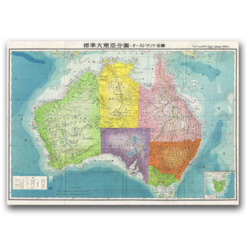Plakat Japońska Mapa Lotnicza Australii A1 - Vintageposteria