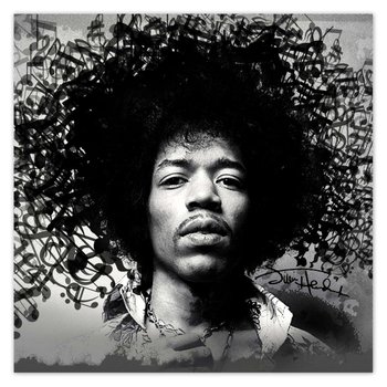 Plakat Jimmy Hendrix z nutami, 70x70 cm - ZeSmakiem