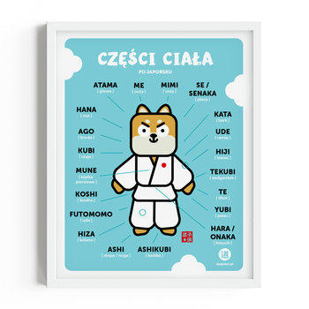 Plakat JUDO, AIKIDO, KARATE, KENDO_edukacyjny, dziecięcy_ CZEŚI CIAŁA_40x50cm - DOdzieci