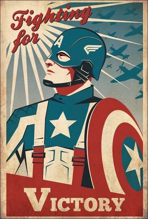 Plakat Kapitan Ameryka Vintage Retro Art 60x40 cm - Atram | Sklep EMPIK.COM