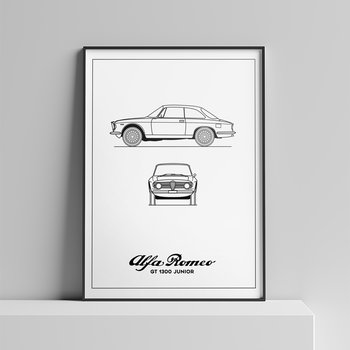 Plakat Legendy Motoryzacji - Alfa Romeo GT 1300 Junior 40x50 cm - Peszkowski Graphic