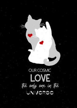 Plakat LOVE Koty - Our cosmic love - A4 (21x30 cm) bez ramki - Inny producent