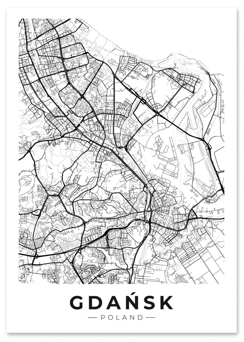 Plakat mapa miasta Gdańsk 40x50 cm - Inna marka | Sklep EMPIK.COM