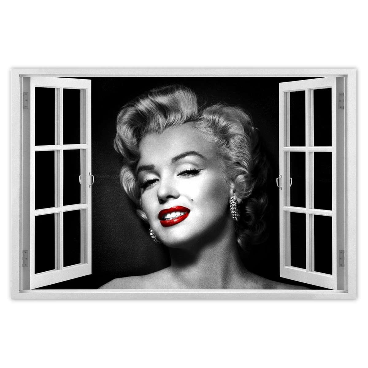 Toile Sur Châssis Marilyn Monroe Noir & Blanc 120x80 Cm – Portrait Iconique Moderne Panoramique