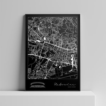 Plakat Miasto - Katowice 40x50 cm (czarne tło) - Peszkowski Graphic