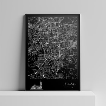 Plakat Miasto - Łódź 40x50 cm (czarne tło) - Peszkowski Graphic